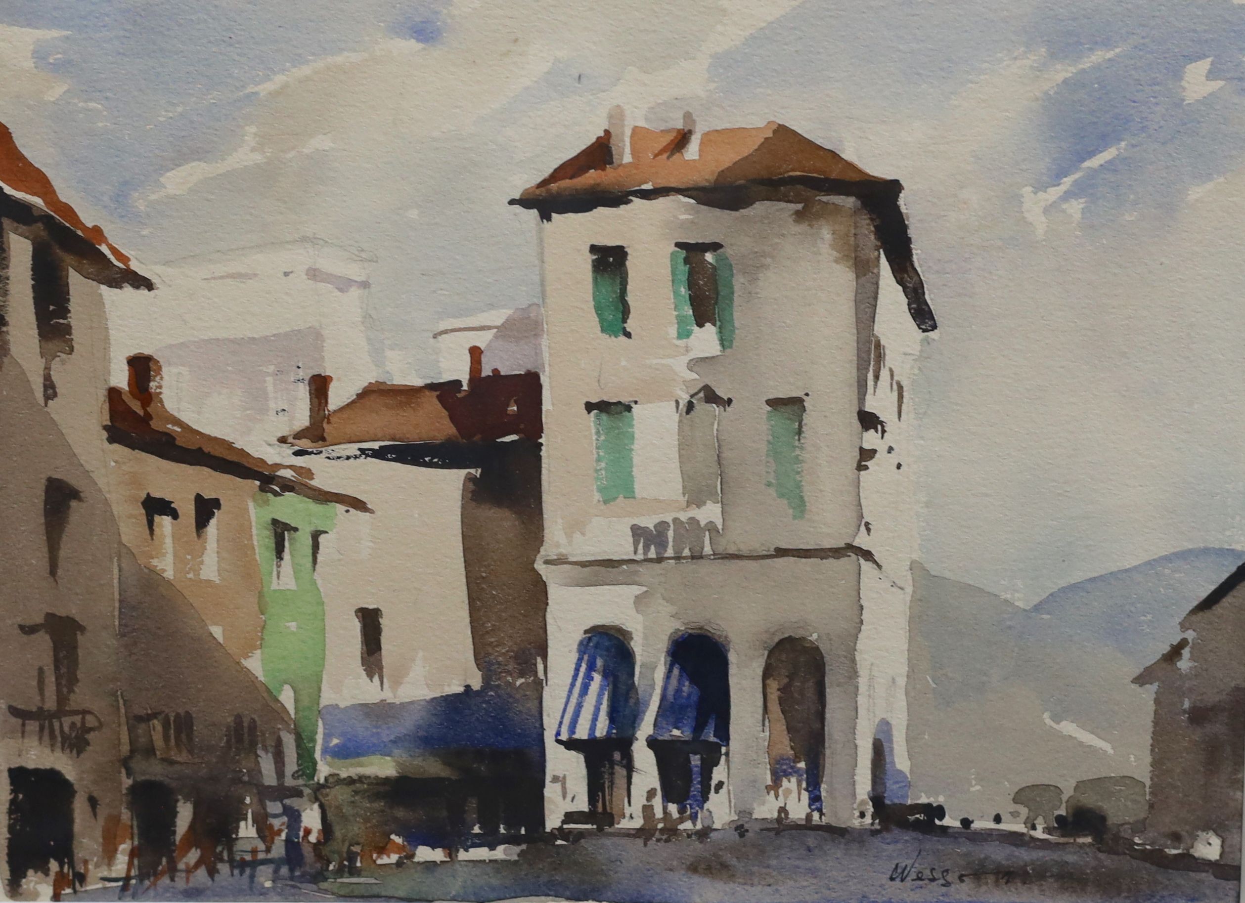 Edward Wesson (1910-1983), Lake Como, watercolour, 22 x 29.5cm